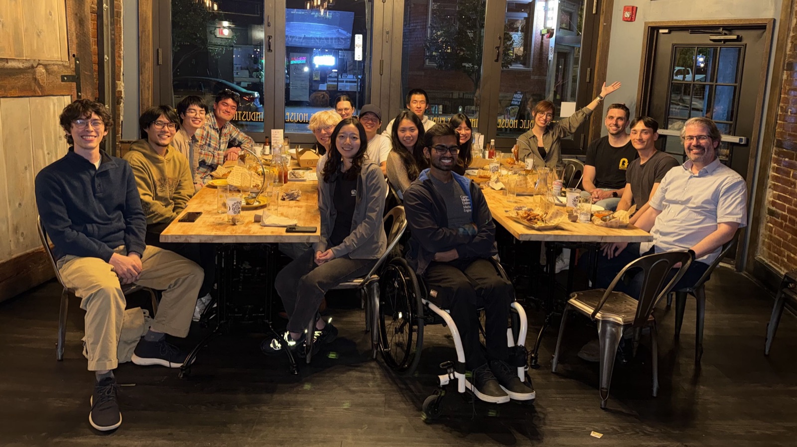 Momentum Lab members together at a group dinner